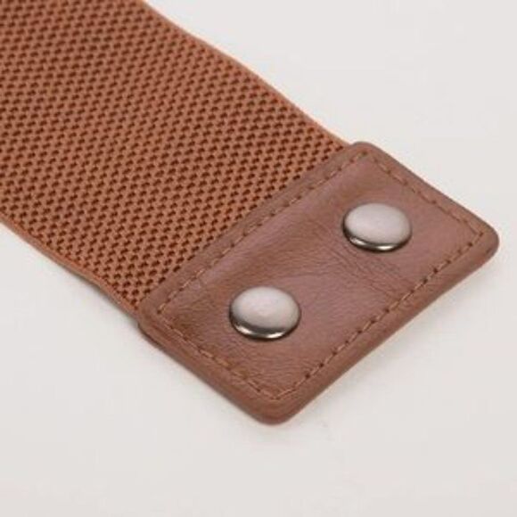 New Wide Waist Belt Elastic Cinch Stretch Rivet Belt - Picture 5 of 9